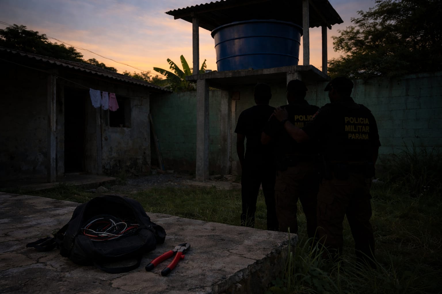 Polícia encontra homem escondido em caixa d’água após furto em residência