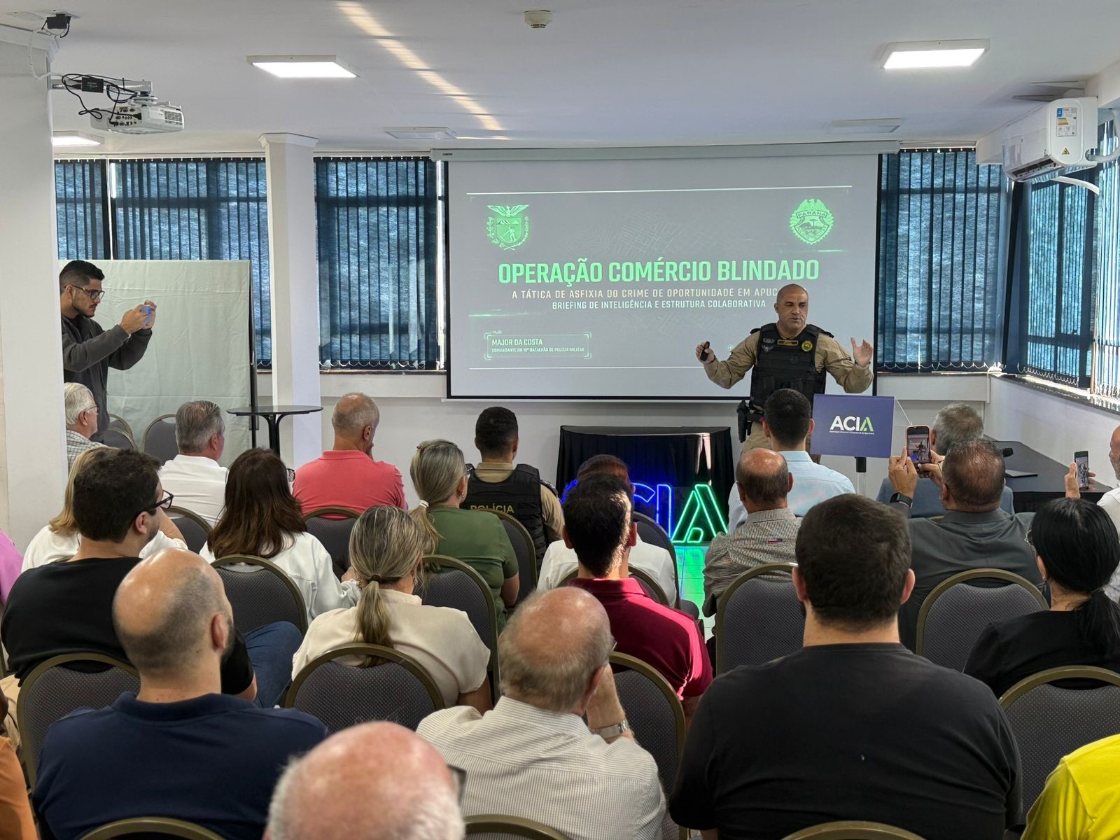 ACIA, PM e Polícia Civil promovem palestra sobre segurança