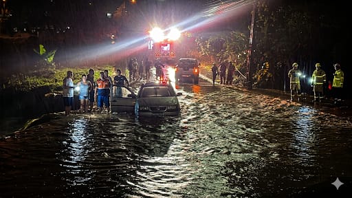 Temporal severo em Apucarana: Veículos são arrastados e Defesa Civil segue em Alerta