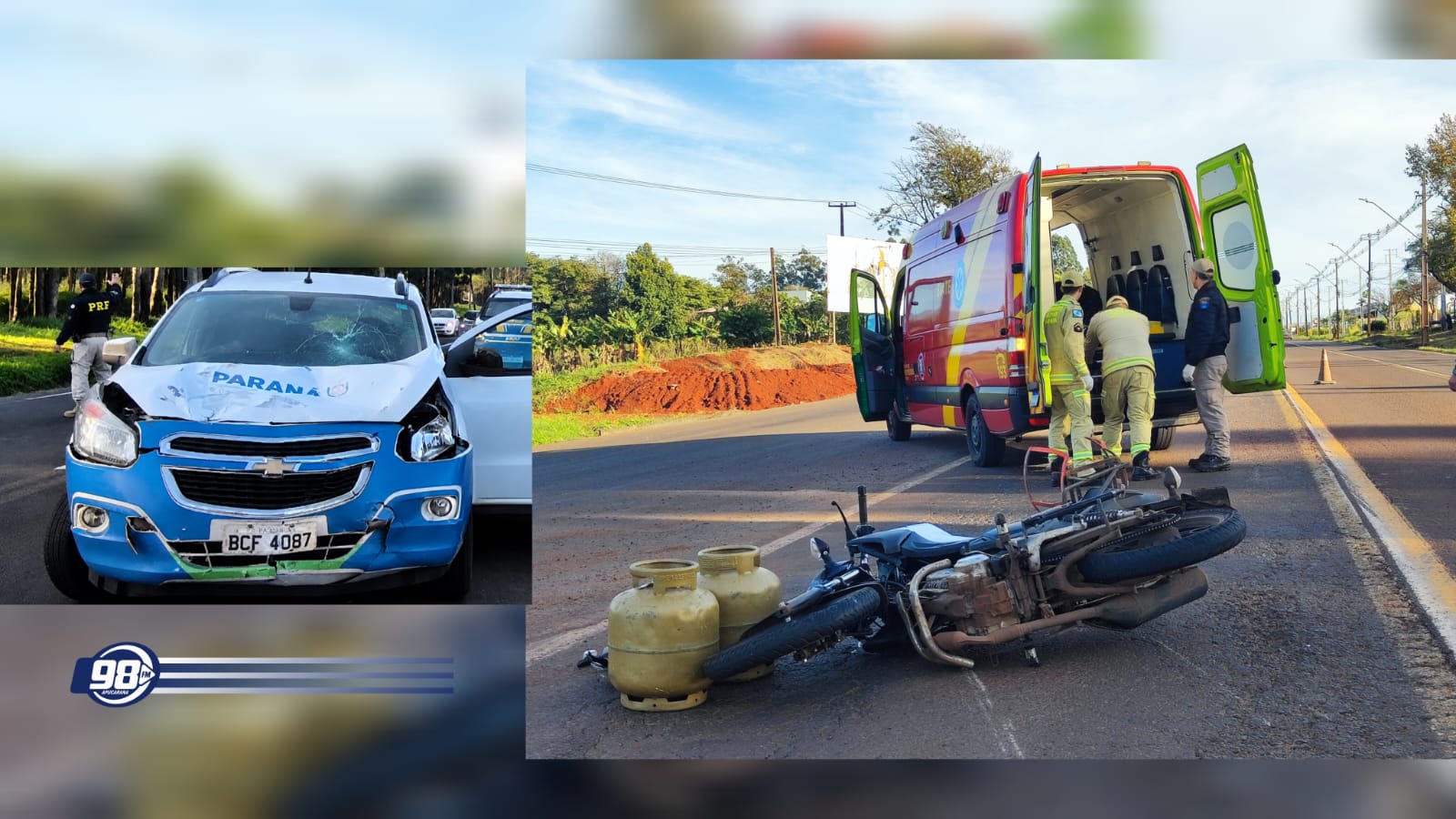 Dois motociclistas ficam feridos em acidentes na Avenida Minas Gerais, em Apucarana
