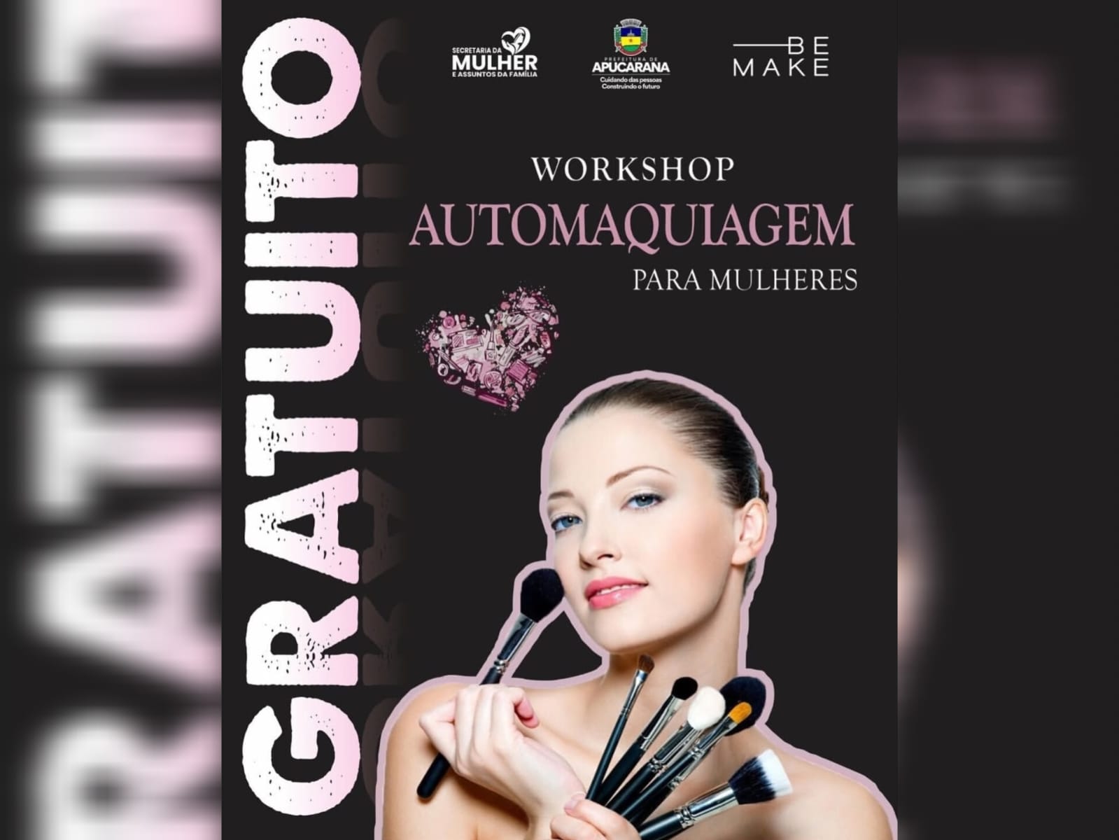 Curso gratuito de automaquiagem será realizado em Apucarana