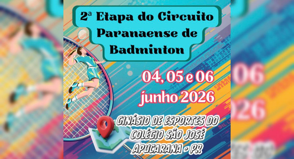 Apucarana recebe mais de 360 atletas para etapa do Circuito Paranaense de Badminton