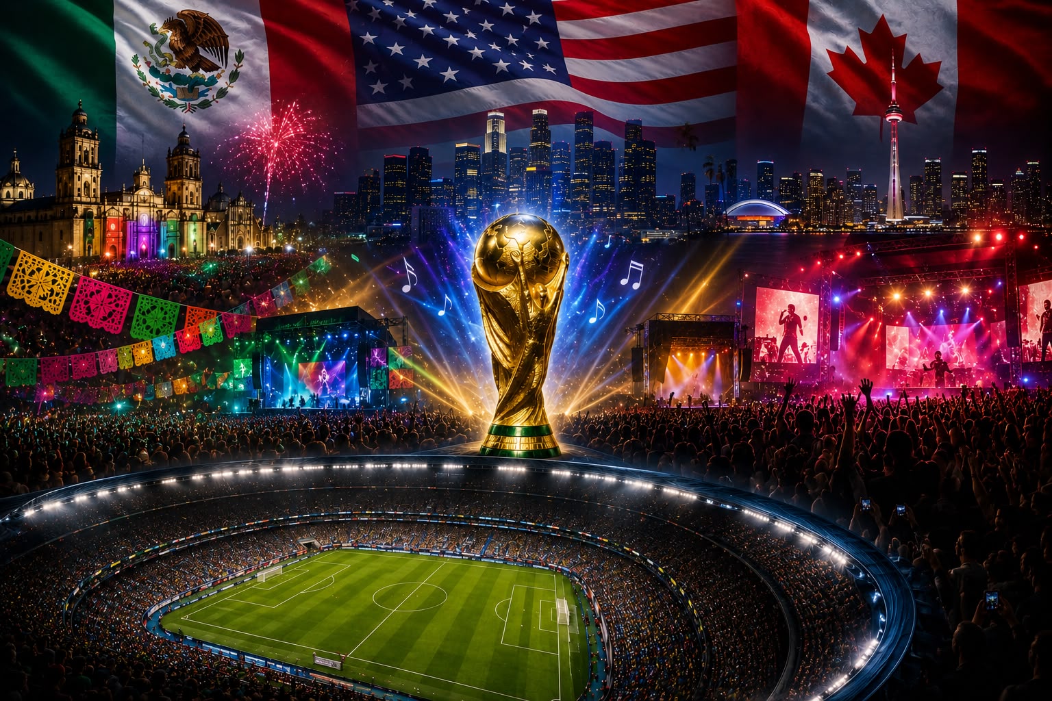 Copa do Mundo de 2026 terá cerimônias de abertura simultâneas em três países