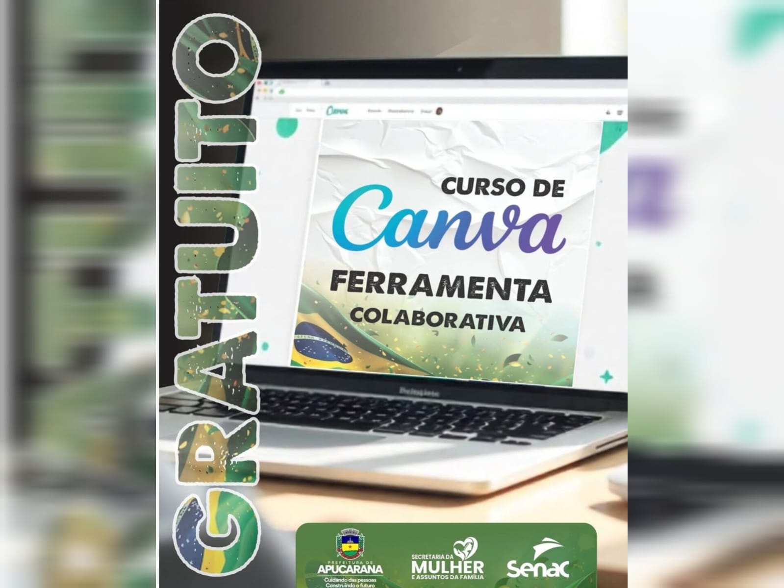 Curso gratuito de Canva será realizado em Apucarana com inscrições abertas