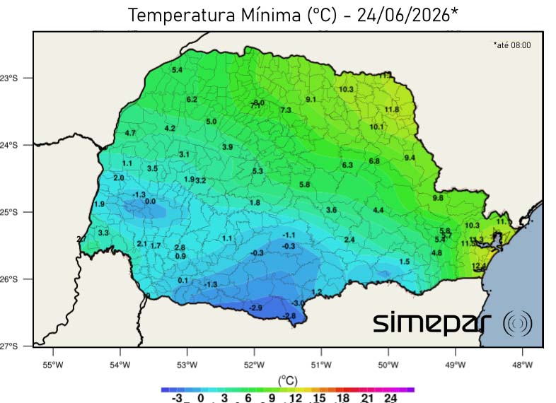 Apucarana registra amanhecer mais frio do ano durante onda de frio histórica no Paraná