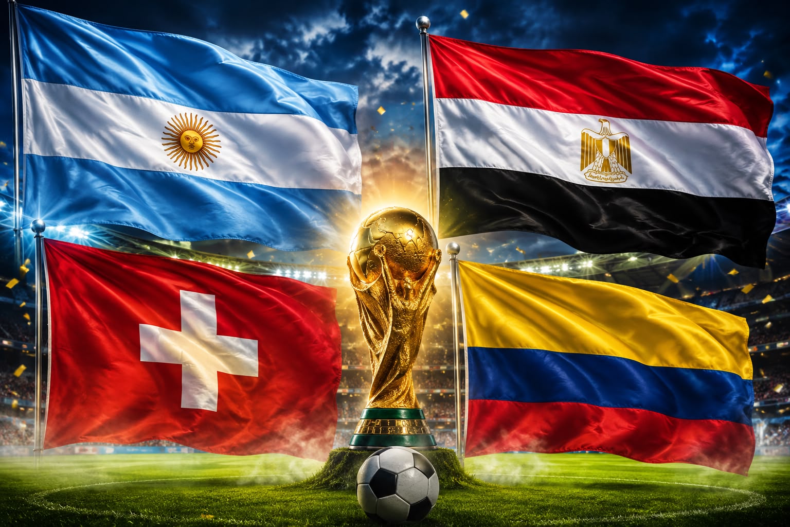 Argentina busca vaga nas quartas contra o Egito; Suíça e Colômbia fecham as oitavas nesta terça