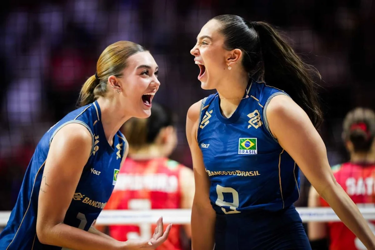 Brasil vence o Japão de virada e fica a um triunfo da fase final da VNL