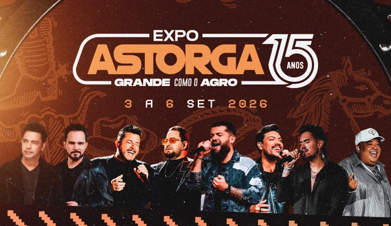 ExpoAstorga 2026 reúne sertanejo, rodeio e tradição em quatro dias de programação