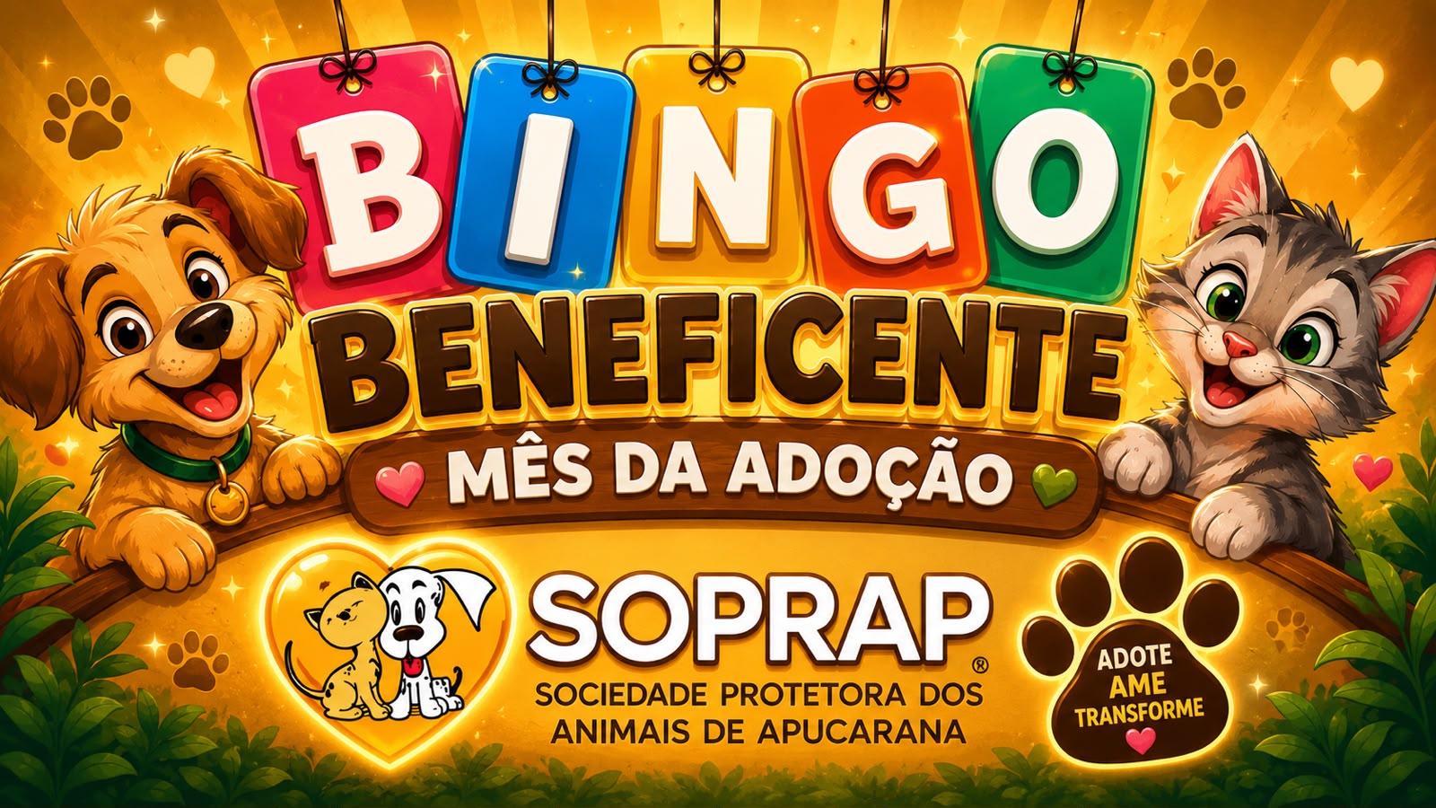 Bingo beneficente em Apucarana terá prêmios em dinheiro e brindes em prol da SOPRAP