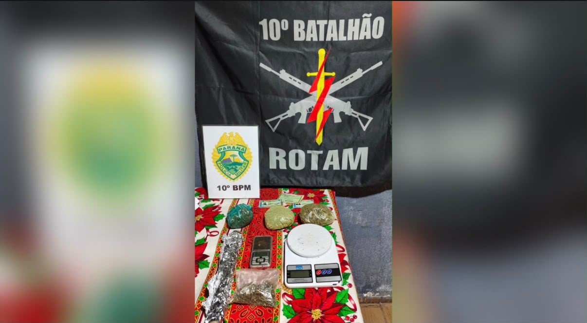 ROTAM apreende maconha fracionada e balanças durante ocorrência em Apucarana