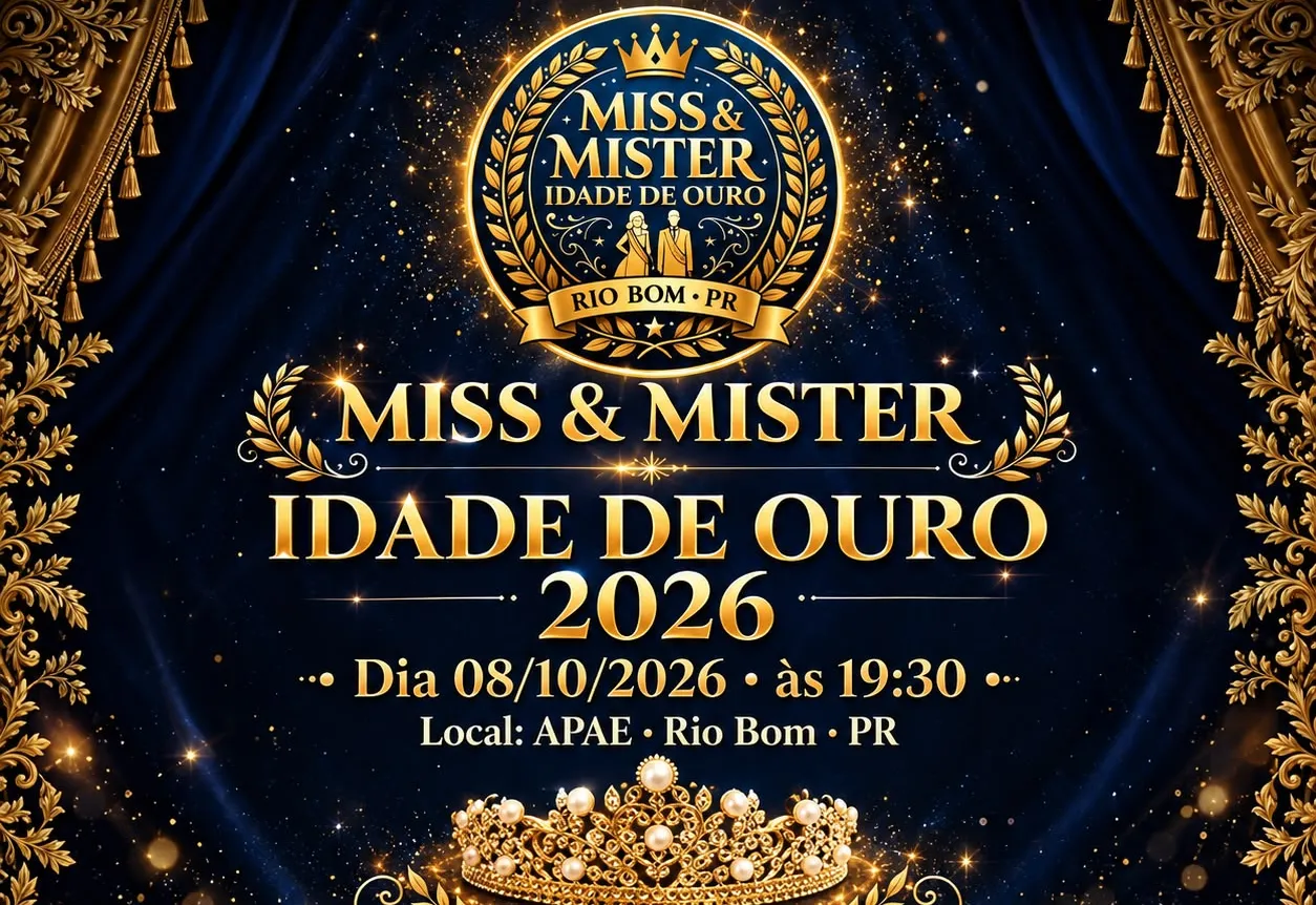 Rio Bom realiza concurso Miss & Mister Idade de Ouro 2026 no dia 8 de outubro