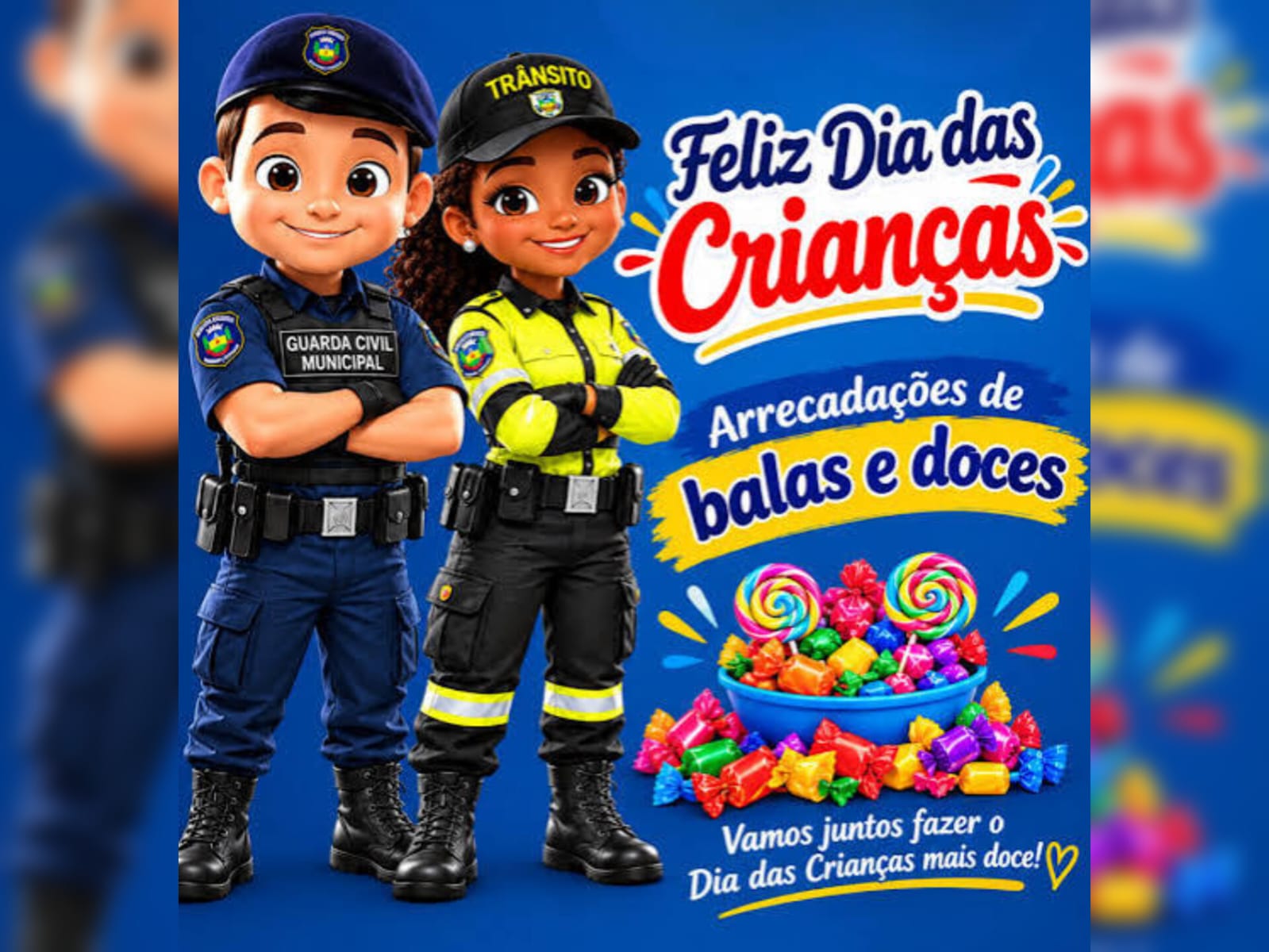 GCM e Trânsito arrecadam doces para o Dia das Crianças