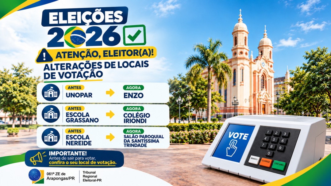 Fórum Eleitoral alerta para alterações nos locais de votação em Arapongas