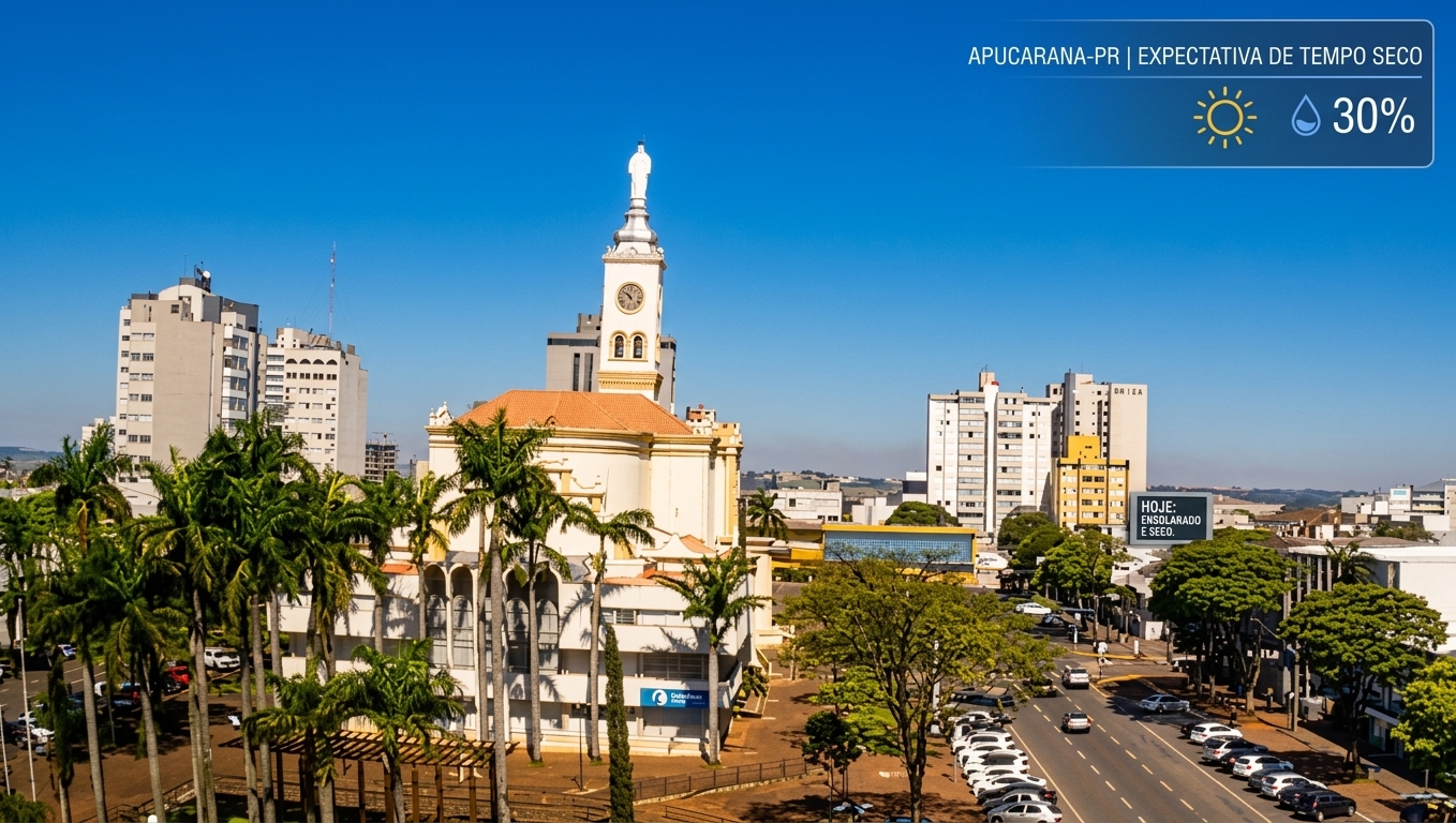 Massa de ar seco predomina e Apucarana tem domingo de sol e calor no início da primavera
