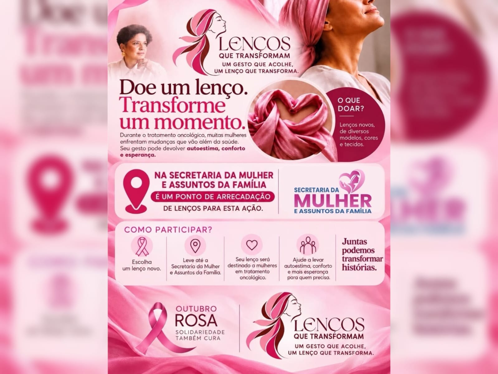 Campanha arrecada lenços novos para mulheres em tratamento oncológico