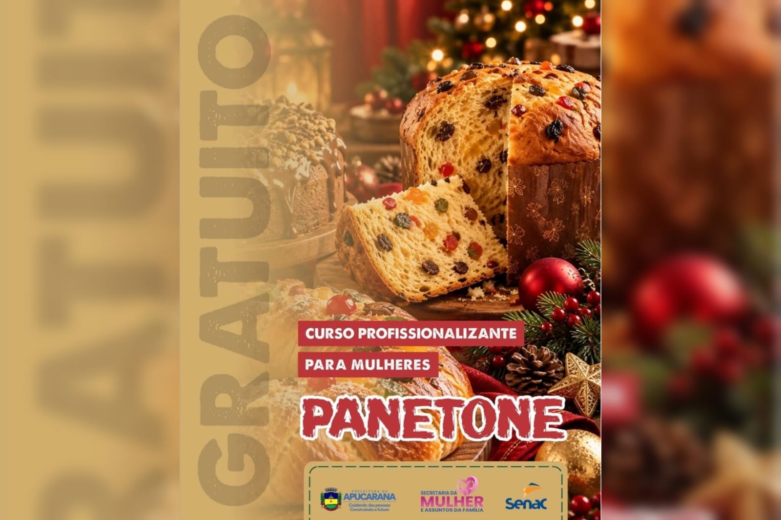 Inscrições abertas para curso gratuito de panetone