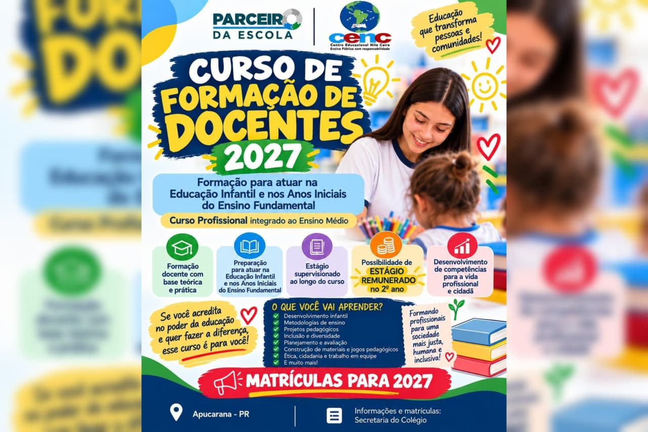 Curso de Formação de Docentes abre matrículas para 2027