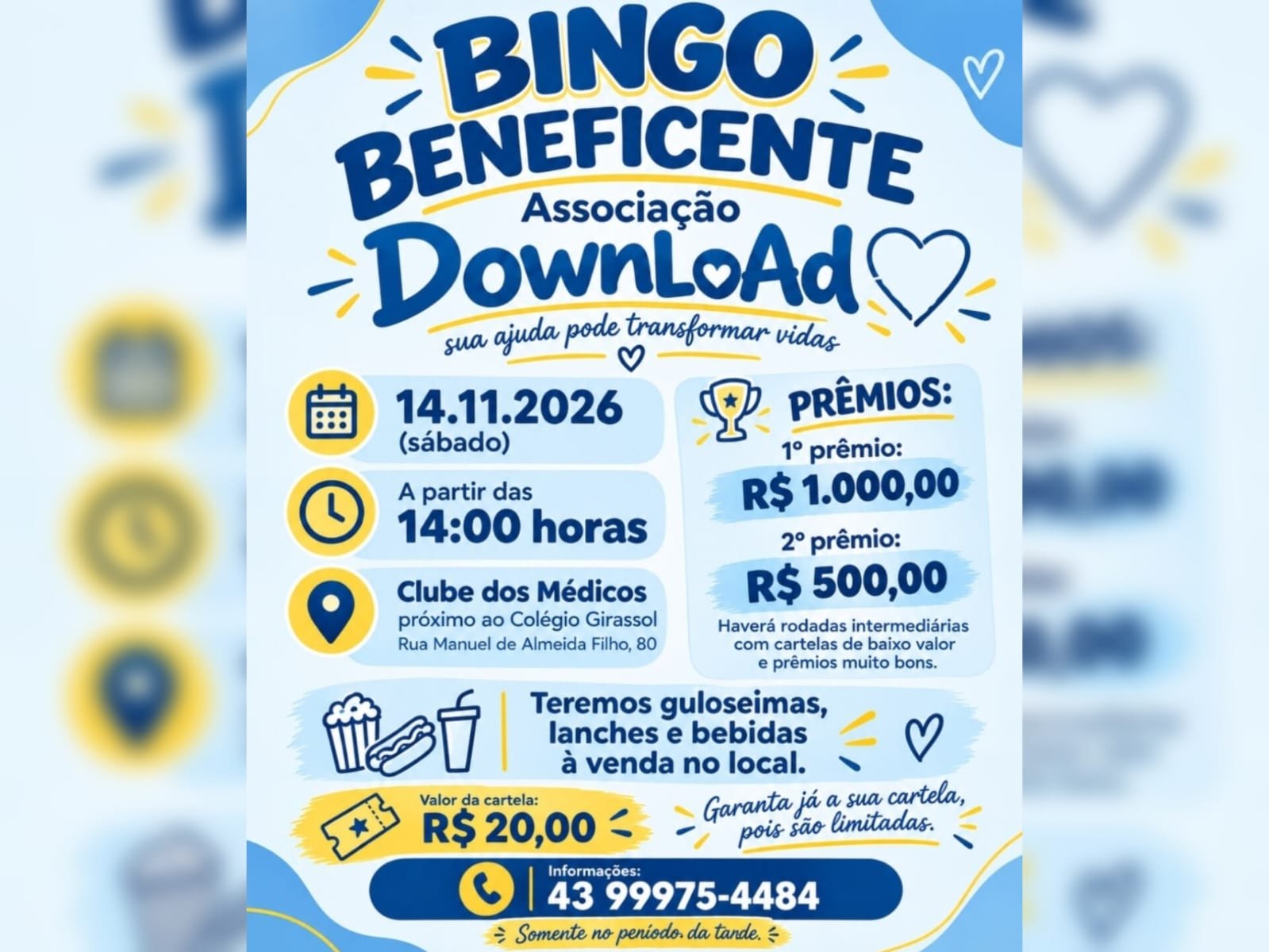 Associação DownLoAd promove bingo beneficente